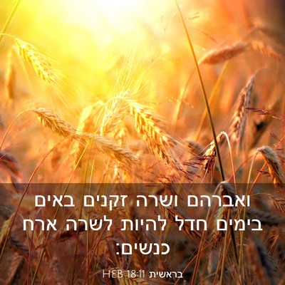 Picture 03 - בראשית 18:11 HEB - ואברהם ושרה זקנים באים - Bible Verse Picture