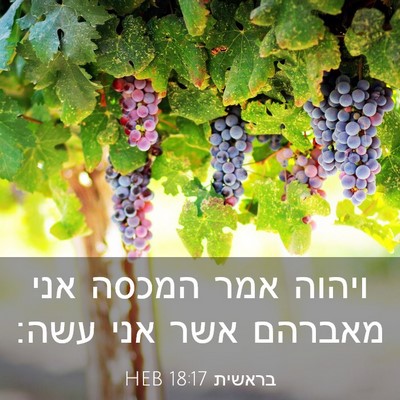 Picture 03 - בראשית 18:17 HEB - ויהוה אמר המכסה אני מאברהם - Bible Verse Picture