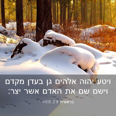 Picture 03 - בראשית 2:8 HEB - ויטע יהוה אלהים גן בעדן - Bible Verse Picture
