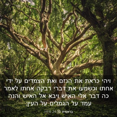 Picture 03 - בראשית 24:30 HEB - ויהי כראת את הנזם ואת - Bible Verse Picture