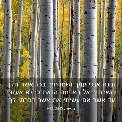 Picture 03 - בראשית 28:15 HEB - והנה אנכי עמך ושמרתיך בכל - Bible Verse Picture
