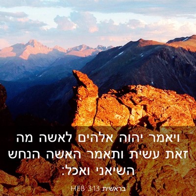 Picture 03 - בראשית 3:13 HEB - ויאמר יהוה אלהים לאשה מה - Bible Verse Picture