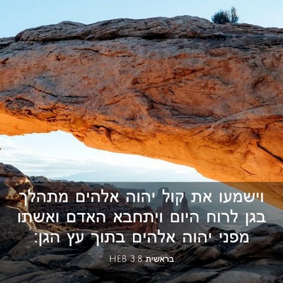 Picture 03 - בראשית 3:8 HEB - וישמעו את קול יהוה אלהים - Bible Verse Picture
