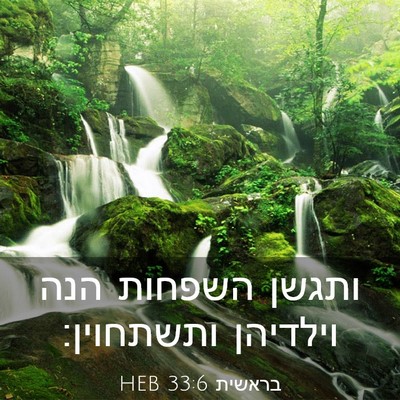 Picture 03 - בראשית 33:6 HEB - ותגשן השפחות הנה וילדיהן - Bible Verse Picture