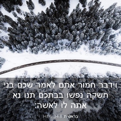 Picture 03 - בראשית 34:8 HEB - וידבר חמור אתם לאמר שכם בני - Bible Verse Picture