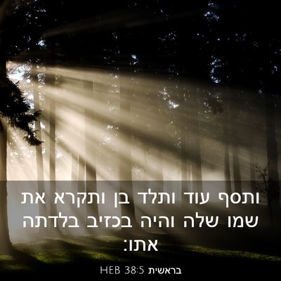 Picture 03 - בראשית 38:5 HEB - ותסף עוד ותלד בן ותקרא את - Bible Verse Picture