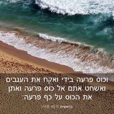 Picture 03 - בראשית 40:11 HEB - וכוס פרעה בידי ואקח את - Bible Verse Picture