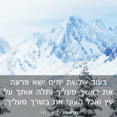 Picture 03 - בראשית 40:19 HEB - בעוד שלשת ימים ישא פרעה את - Bible Verse Picture