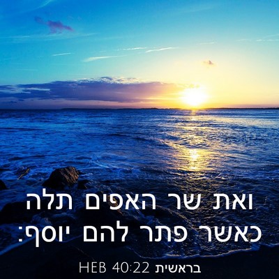 Picture 03 - בראשית 40:22 HEB - ואת שר האפים תלה כאשר פתר - Bible Verse Picture