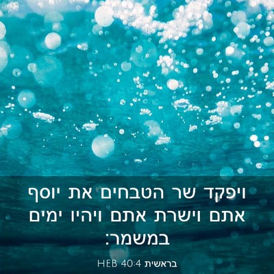 Picture 03 - בראשית 40:4 HEB - ויפקד שר הטבחים את יוסף אתם - Bible Verse Picture