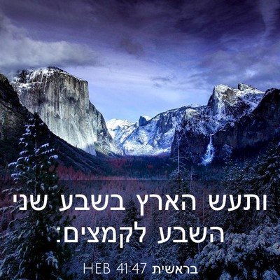 Picture 03 - בראשית 41:47 HEB - ותעש הארץ בשבע שני השבע - Bible Verse Picture