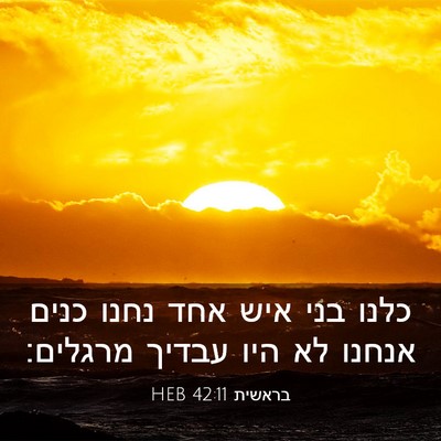 Picture 03 - בראשית 42:11 HEB - כלנו בני איש אחד נחנו כנים - Bible Verse Picture
