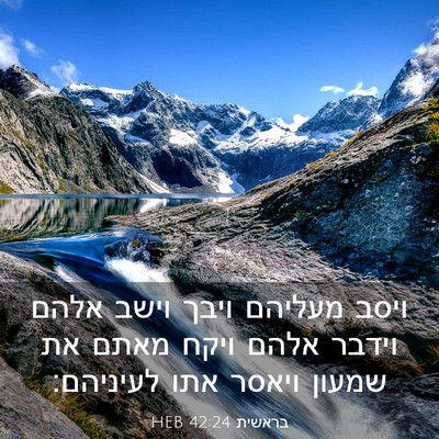 Picture 03 - בראשית 42:24 HEB - ויסב מעליהם ויבך וישב אלהם - Bible Verse Picture