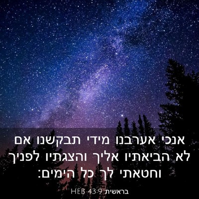 Picture 03 - בראשית 43:9 HEB - אנכי אערבנו מידי תבקשנו אם - Bible Verse Picture