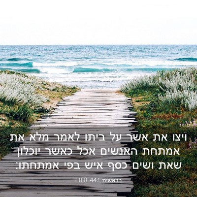 Picture 03 - בראשית 44:1 HEB - ויצו את אשר על ביתו לאמר - Bible Verse Picture