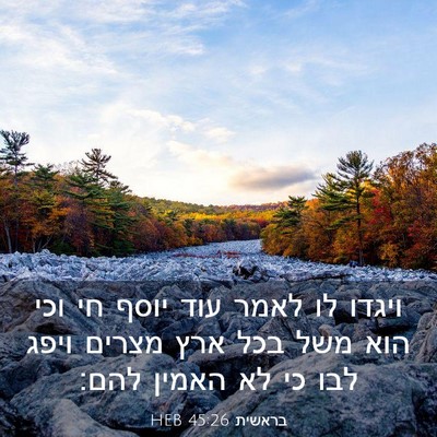 Picture 03 - בראשית 45:26 HEB - ויגדו לו לאמר עוד יוסף חי - Bible Verse Picture