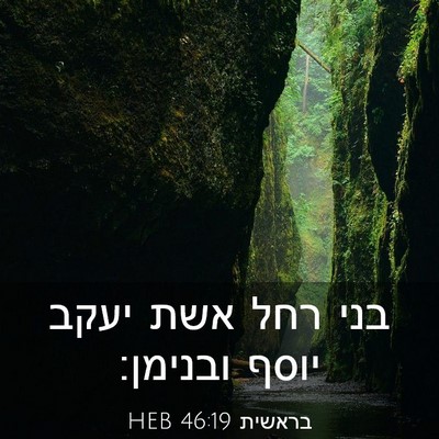 Picture 03 - בראשית 46:19 HEB - בני רחל אשת יעקב יוסף - Bible Verse Picture