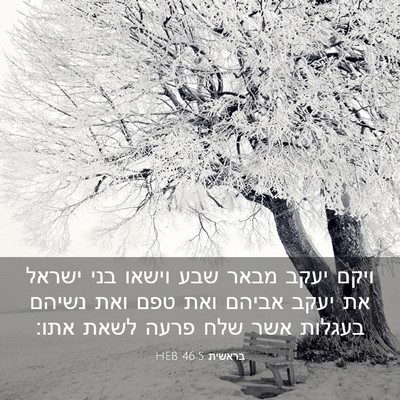 Picture 03 - בראשית 46:5 HEB - ויקם יעקב מבאר שבע וישאו - Bible Verse Picture