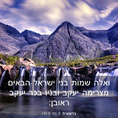 Picture 03 - בראשית 46:8 HEB - ואלה שמות בני ישראל הבאים - Bible Verse Picture