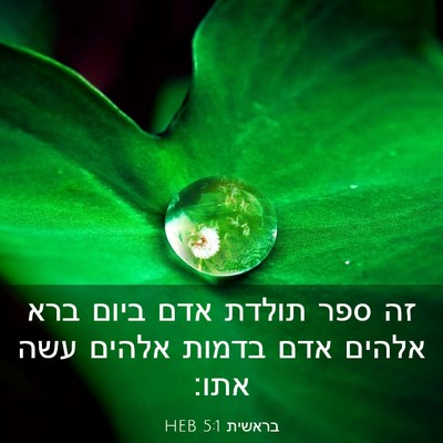 Picture 03 - בראשית 5:1 HEB - זה ספר תולדת אדם ביום ברא - Bible Verse Picture