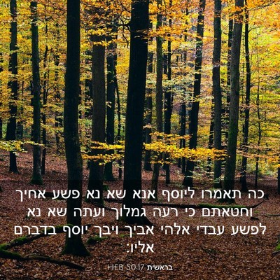 Picture 03 - בראשית 50:17 HEB - כה תאמרו ליוסף אנא שא נא - Bible Verse Picture