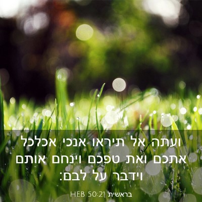 Picture 03 - בראשית 50:21 HEB - ועתה אל תיראו אנכי אכלכל - Bible Verse Picture