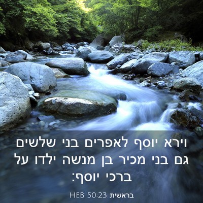 Picture 03 - בראשית 50:23 HEB - וירא יוסף לאפרים בני שלשים - Bible Verse Picture