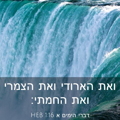 Picture 03 - דברי הימים א 1:16 HEB - ואת הארודי ואת הצמרי ואת - Bible Verse Picture