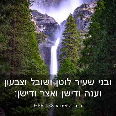 Picture 03 - דברי הימים א 1:38 HEB - ובני שעיר לוטן ושובל - Bible Verse Picture