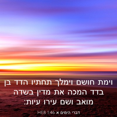 Picture 03 - דברי הימים א 1:46 HEB - וימת חושם וימלך תחתיו הדד - Bible Verse Picture