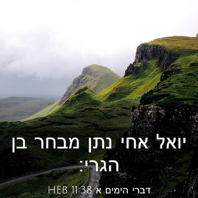 Picture 03 - דברי הימים א 11:38 HEB - יואל אחי נתן מבחר בן - Bible Verse Picture