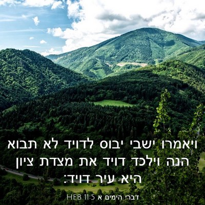 Picture 03 - דברי הימים א 11:5 HEB - ויאמרו ישבי יבוס לדויד לא - Bible Verse Picture