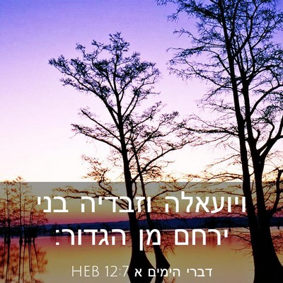 Picture 03 - דברי הימים א 12:7 HEB - ויועאלה וזבדיה בני ירחם מן - Bible Verse Picture