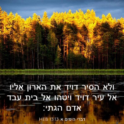 Picture 03 - דברי הימים א 13:13 HEB - ולא הסיר דויד את הארון אליו - Bible Verse Picture