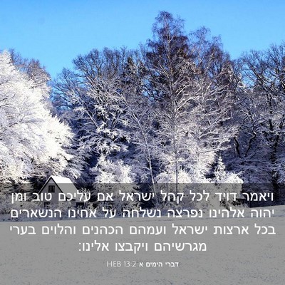 Picture 03 - דברי הימים א 13:2 HEB - ויאמר דויד לכל קהל ישראל אם - Bible Verse Picture