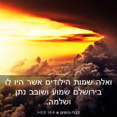 Picture 03 - דברי הימים א 14:4 HEB - ואלה שמות הילודים אשר היו - Bible Verse Picture