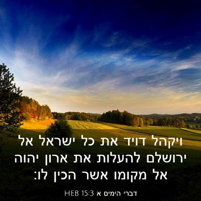 Picture 03 - דברי הימים א 15:3 HEB - ויקהל דויד את כל ישראל אל - Bible Verse Picture