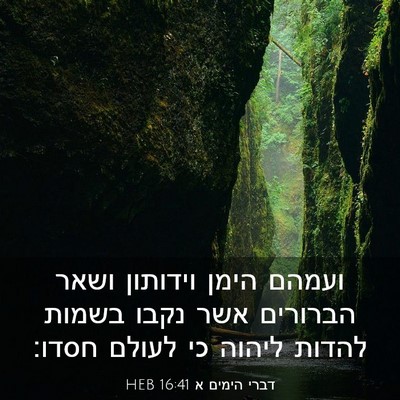 Picture 03 - דברי הימים א 16:41 HEB - ועמהם הימן וידותון ושאר - Bible Verse Picture