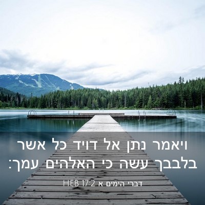 Picture 03 - דברי הימים א 17:2 HEB - ויאמר נתן אל דויד כל אשר - Bible Verse Picture