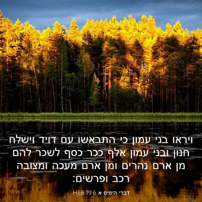 Picture 03 - דברי הימים א 19:6 HEB - ויראו בני עמון כי התבאשו עם - Bible Verse Picture