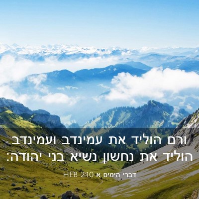 Picture 03 - דברי הימים א 2:10 HEB - ורם הוליד את עמינדב - Bible Verse Picture