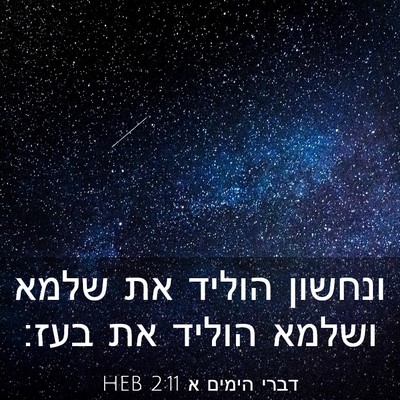 Picture 03 - דברי הימים א 2:11 HEB - ונחשון הוליד את שלמא ושלמא - Bible Verse Picture