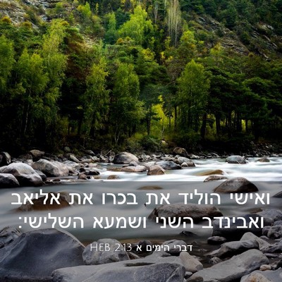 Picture 03 - דברי הימים א 2:13 HEB - ואישי הוליד את בכרו את - Bible Verse Picture
