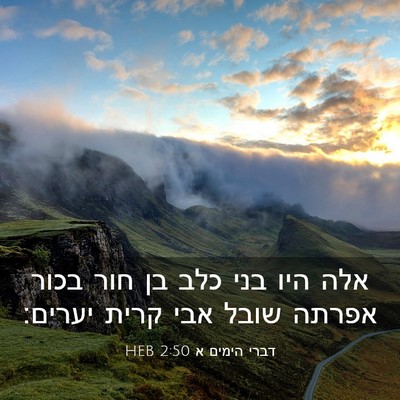Picture 03 - דברי הימים א 2:50 HEB - אלה היו בני כלב בן חור בכור - Bible Verse Picture