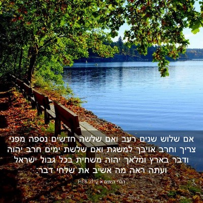 Picture 03 - דברי הימים א 21:12 HEB - אם שלוש שנים רעב ואם שלשה - Bible Verse Picture