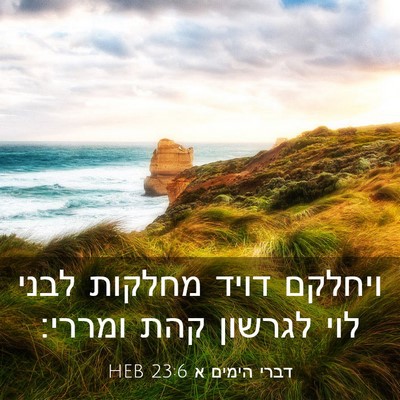 Picture 03 - דברי הימים א 23:6 HEB - ויחלקם דויד מחלקות לבני - Bible Verse Picture