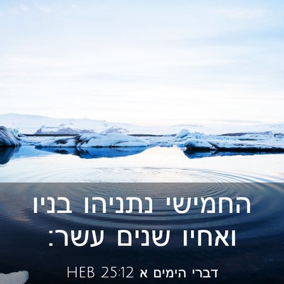 Picture 03 - דברי הימים א 25:12 HEB - החמישי נתניהו בניו ואחיו - Bible Verse Picture