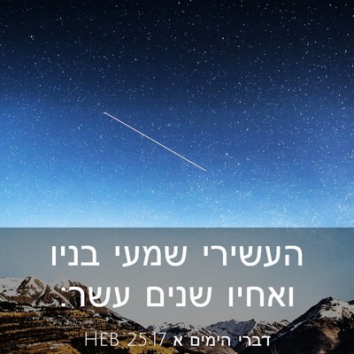 Picture 03 - דברי הימים א 25:17 HEB - העשירי שמעי בניו ואחיו - Bible Verse Picture