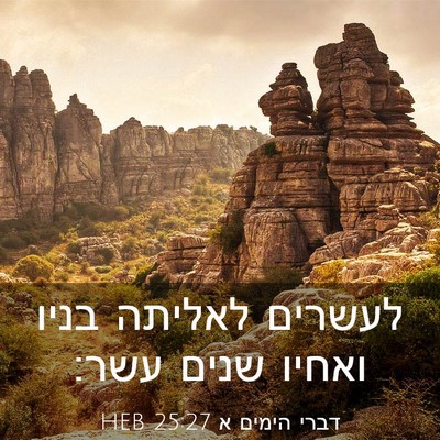 Picture 03 - דברי הימים א 25:27 HEB - לעשרים לאליתה בניו ואחיו - Bible Verse Picture