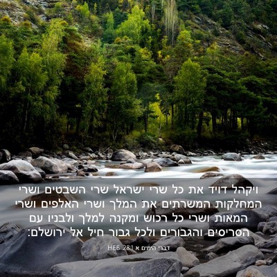 Picture 03 - דברי הימים א 28:1 HEB - ויקהל דויד את כל שרי ישראל - Bible Verse Picture